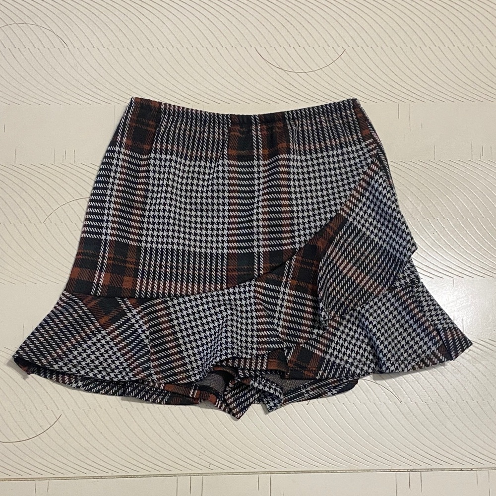 Plaid Ruffle Skirt